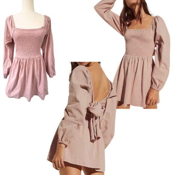 FREE PEOPLE FP BEACH Colette Convertible Mini Dusty Himalayan Pink Dress Size M - Picture 1 of 12